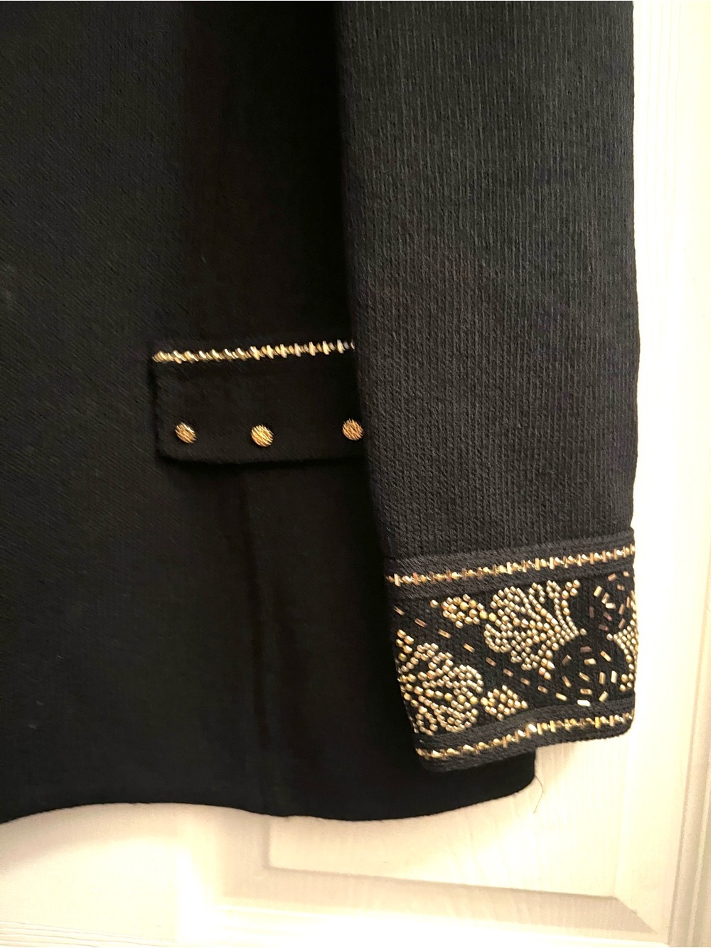 St. John Black Jacket with Gold Bead Embellishment - Picture 6 of 6